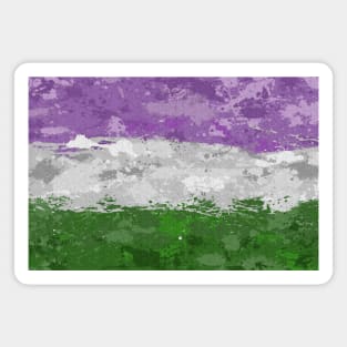 Abstract Paint Splatter Genderqueer Pride Flag Pattern Magnet